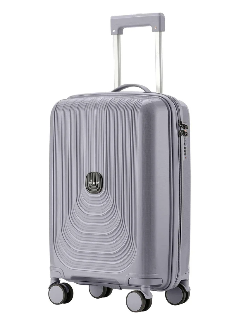 سيناتور حقيبة سفر بعجلات دوارة وقفل برقم سري للجنسين خفيفة الوزن رمادي فاتح